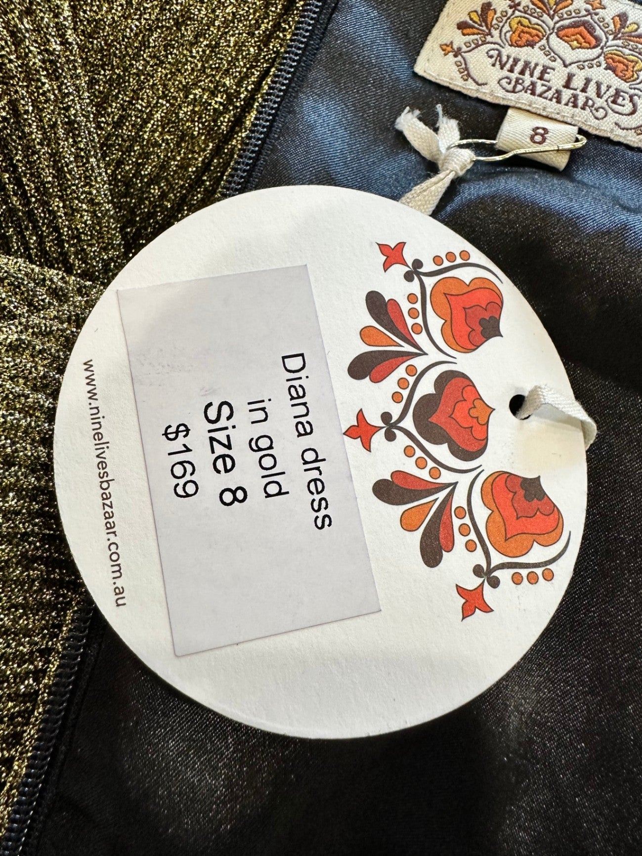 [SALE] Nine Lives Bazaar - Sparkling Dress - Size 8 - Olive Green <NEW>