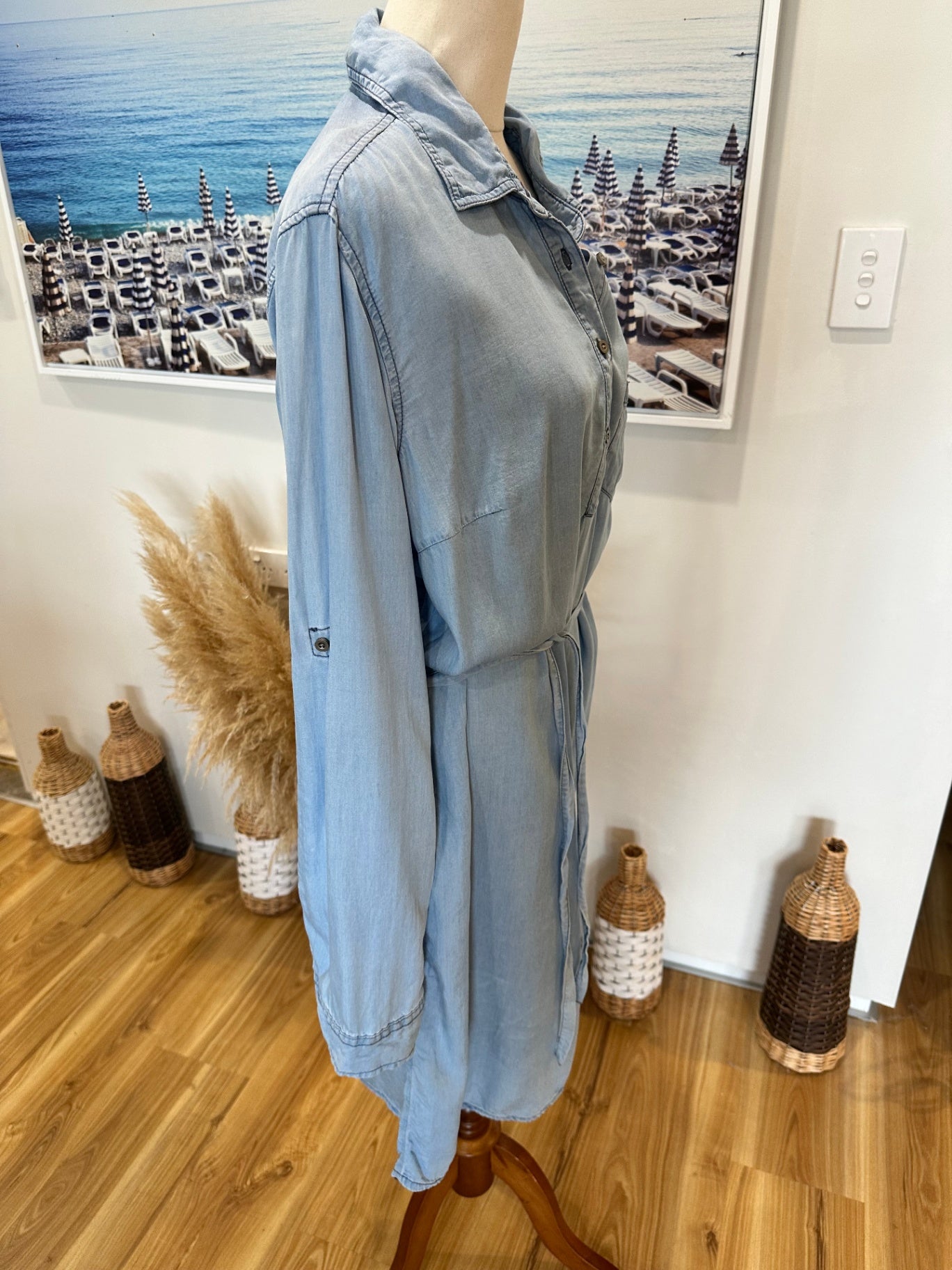 [SALE] Denim Dress - Size 16 - Light Blue