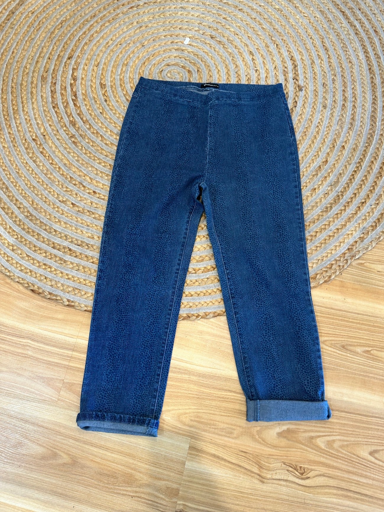 [SALE] Vassalli - Stretch Pants - Size 12 - Blue w Print