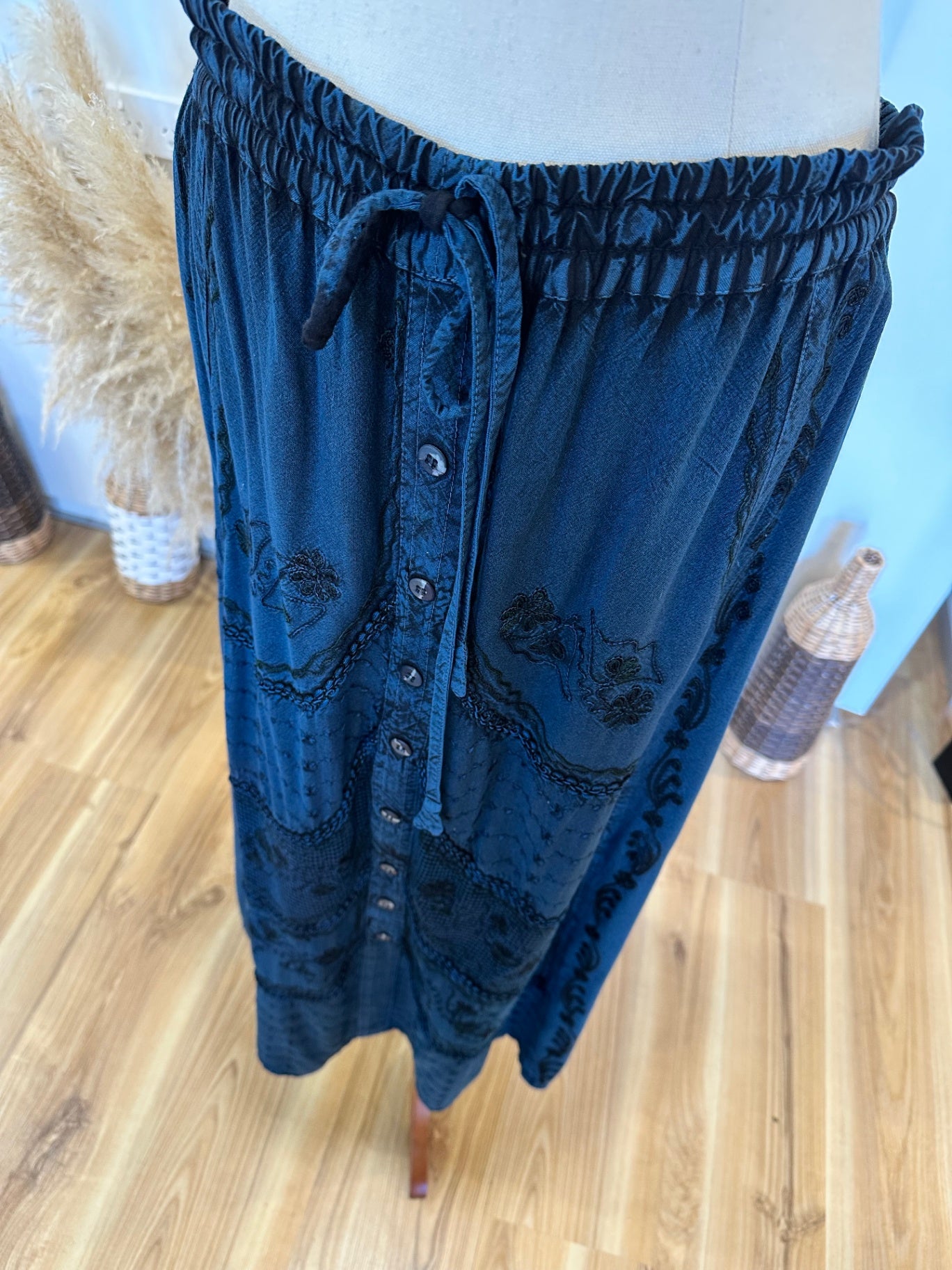Bohemian Skirt - Navy Blue / Black