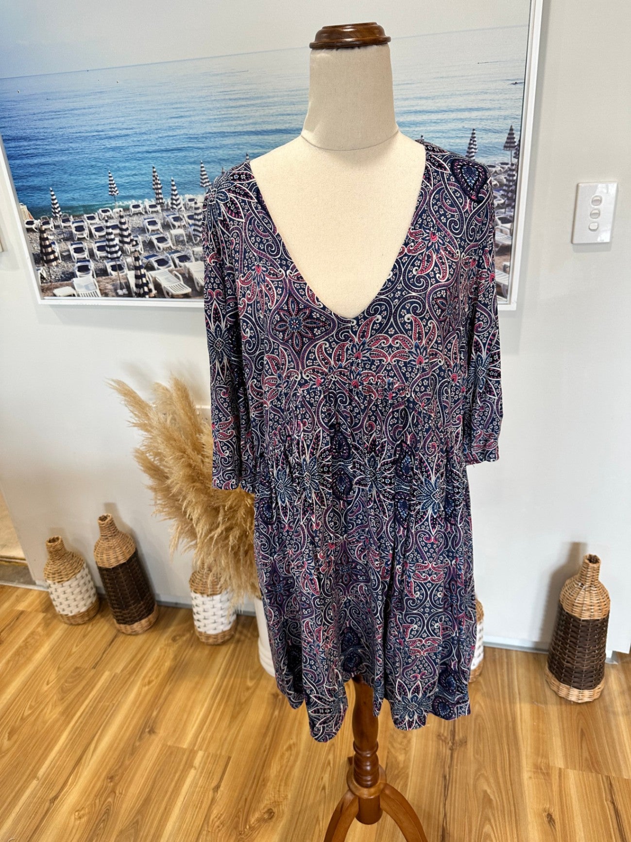 [SALE] Glassons - Bohemian Dress - Size 12 - Navy / Purple
