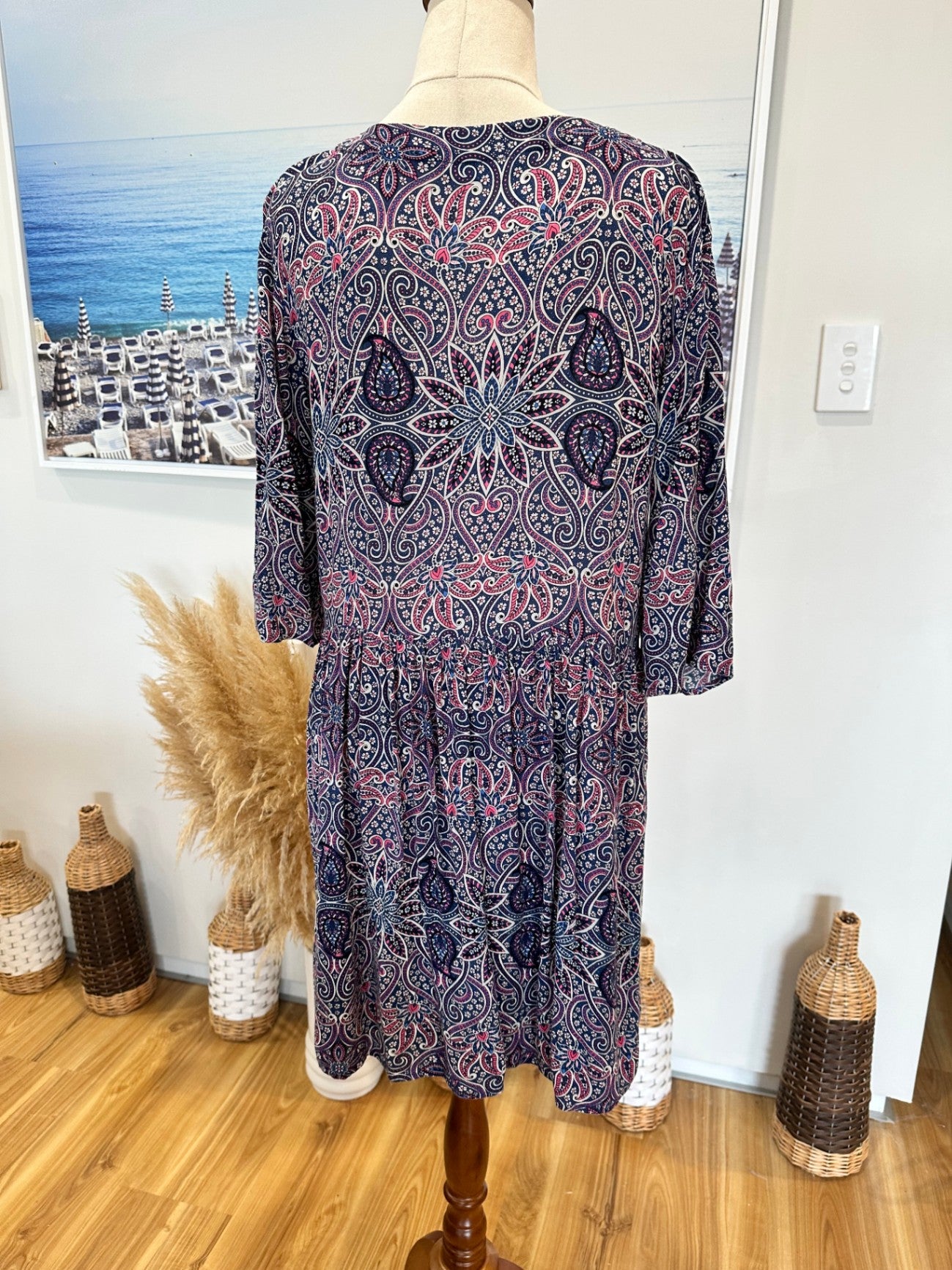 [SALE] Glassons - Bohemian Dress - Size 12 - Navy / Purple