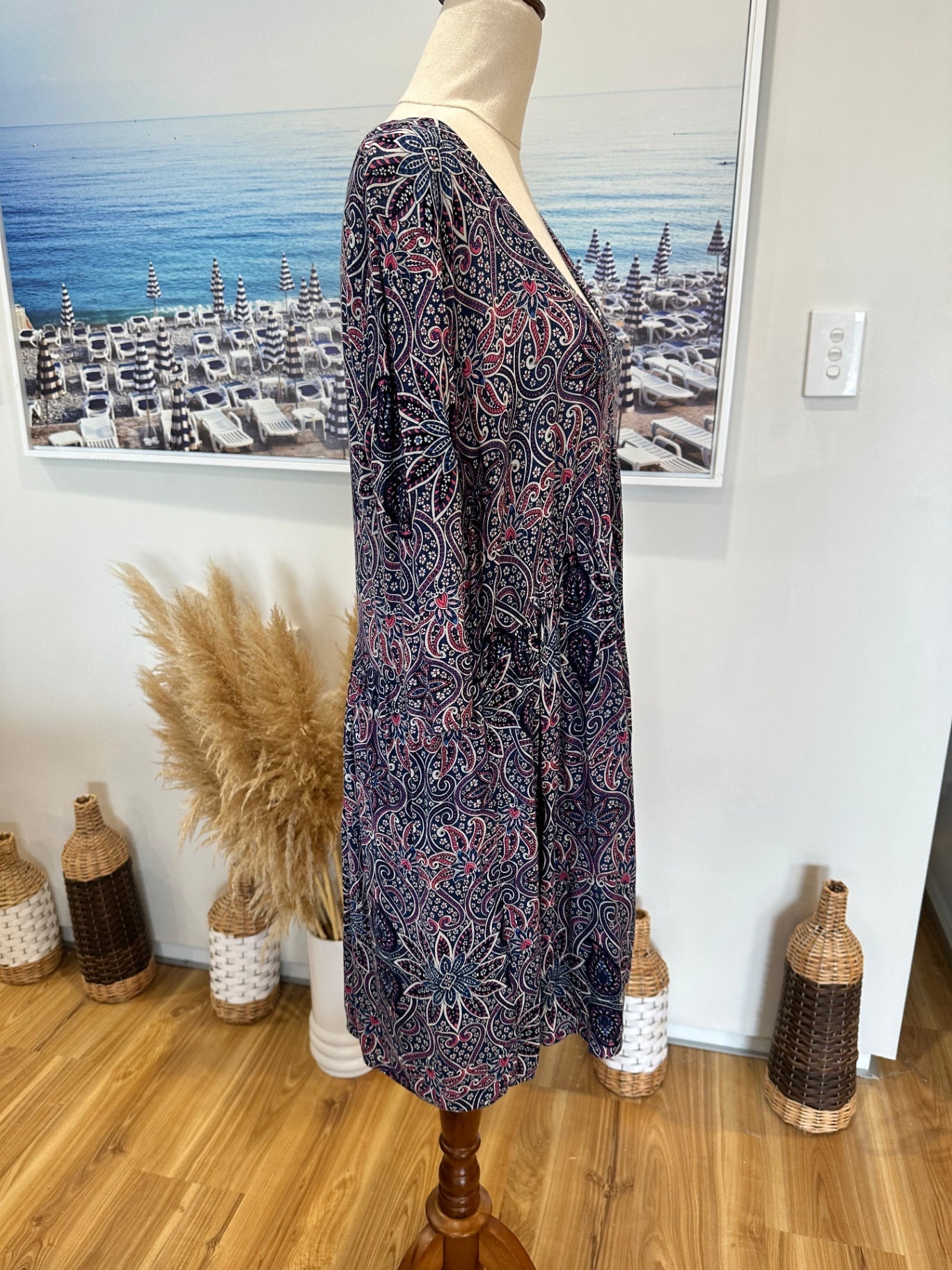 [SALE] Glassons - Bohemian Dress - Size 12 - Navy / Purple