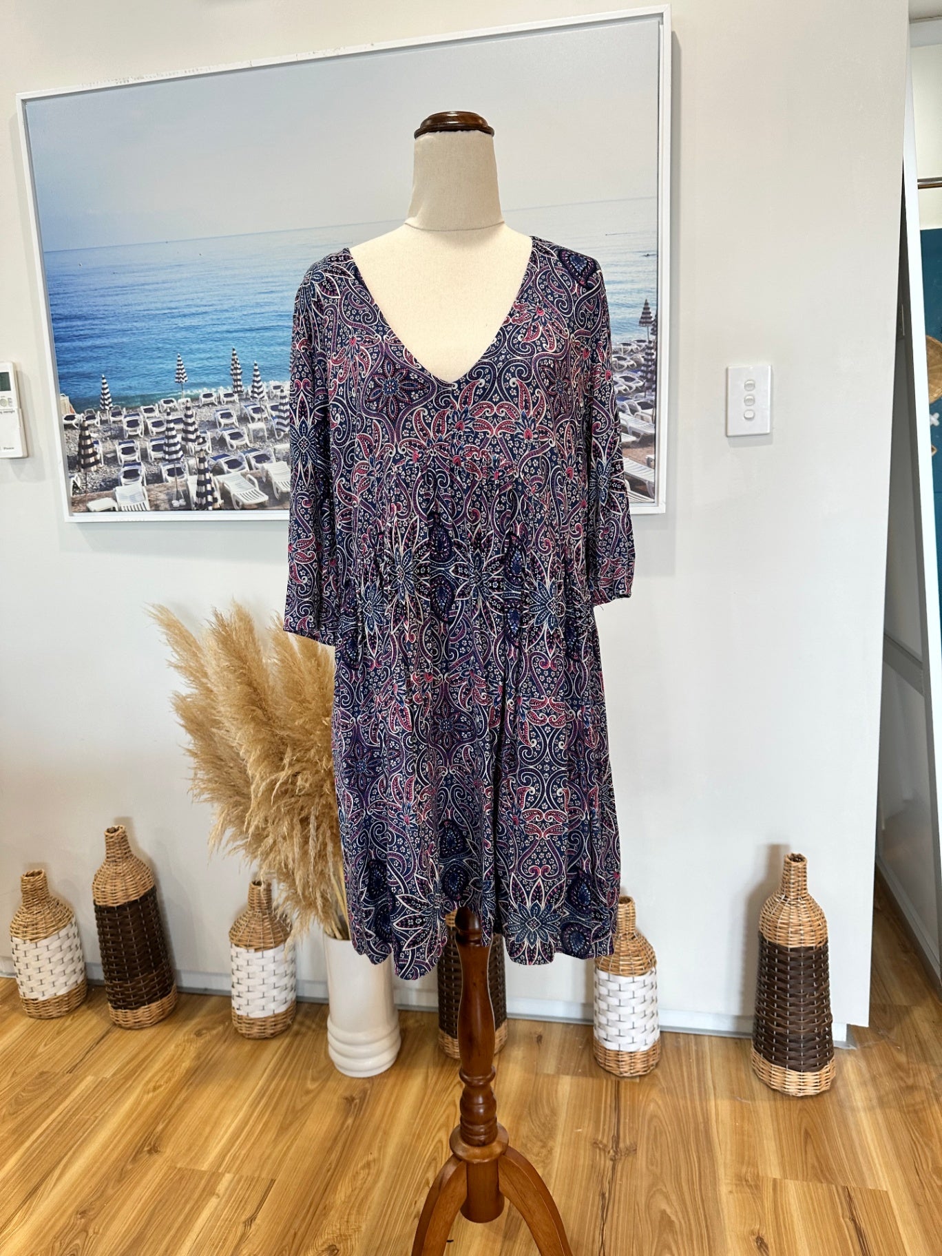 [SALE] Glassons - Bohemian Dress - Size 12 - Navy / Purple