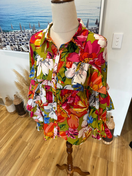 Augustine - Flamenco Blouse - Small - Multicolour