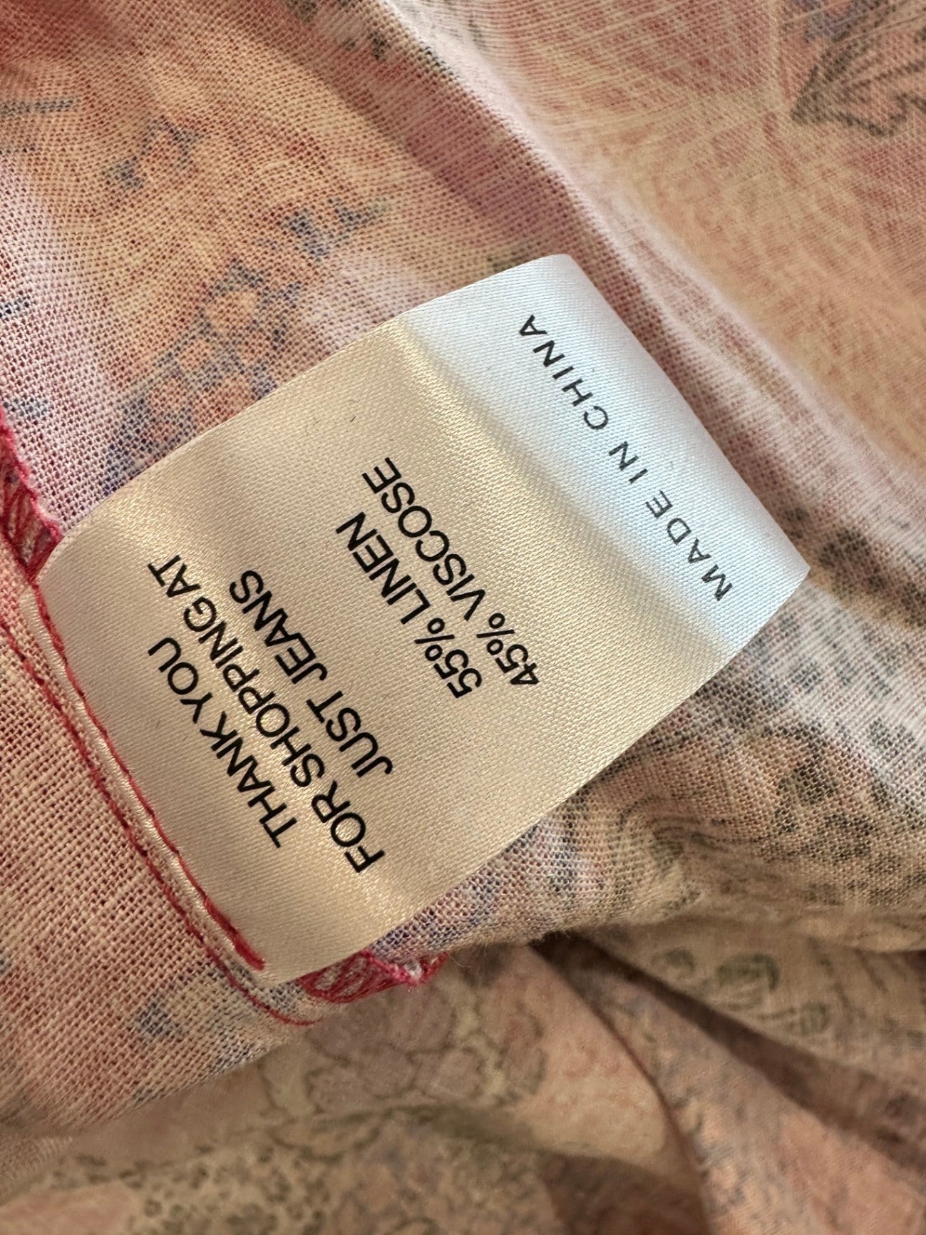 [SALE] Just Jeans - Bohemian Blouse - Linen Blend - Size 16 - Pink