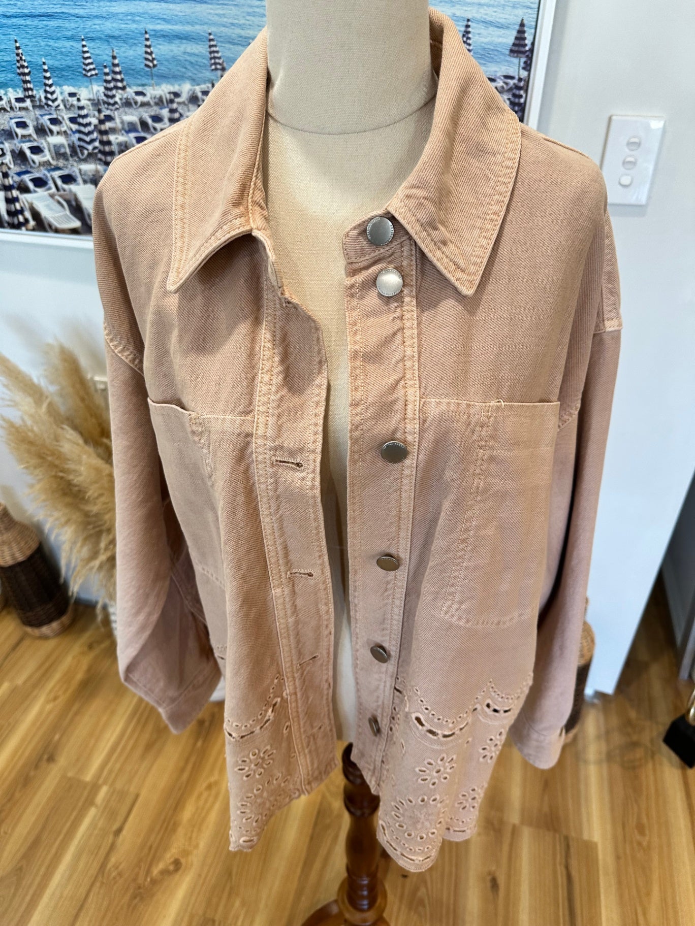 Zara Denim Jacket - Medium - Rose Pink