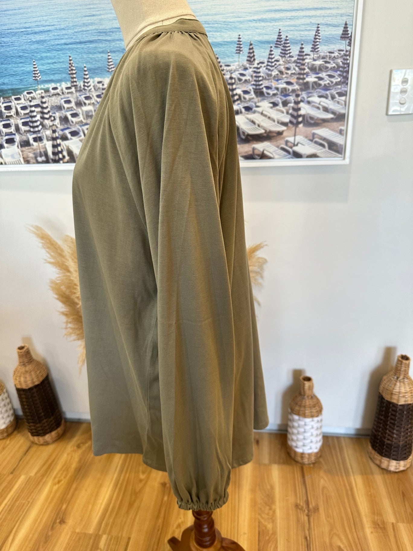 [SALE] Sussan - Long sleeve Top - Extra Large - Sage