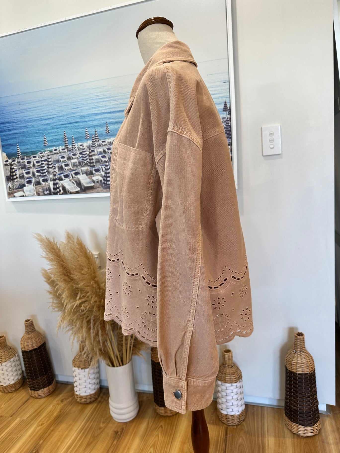 Zara Denim Jacket - Medium - Rose Pink