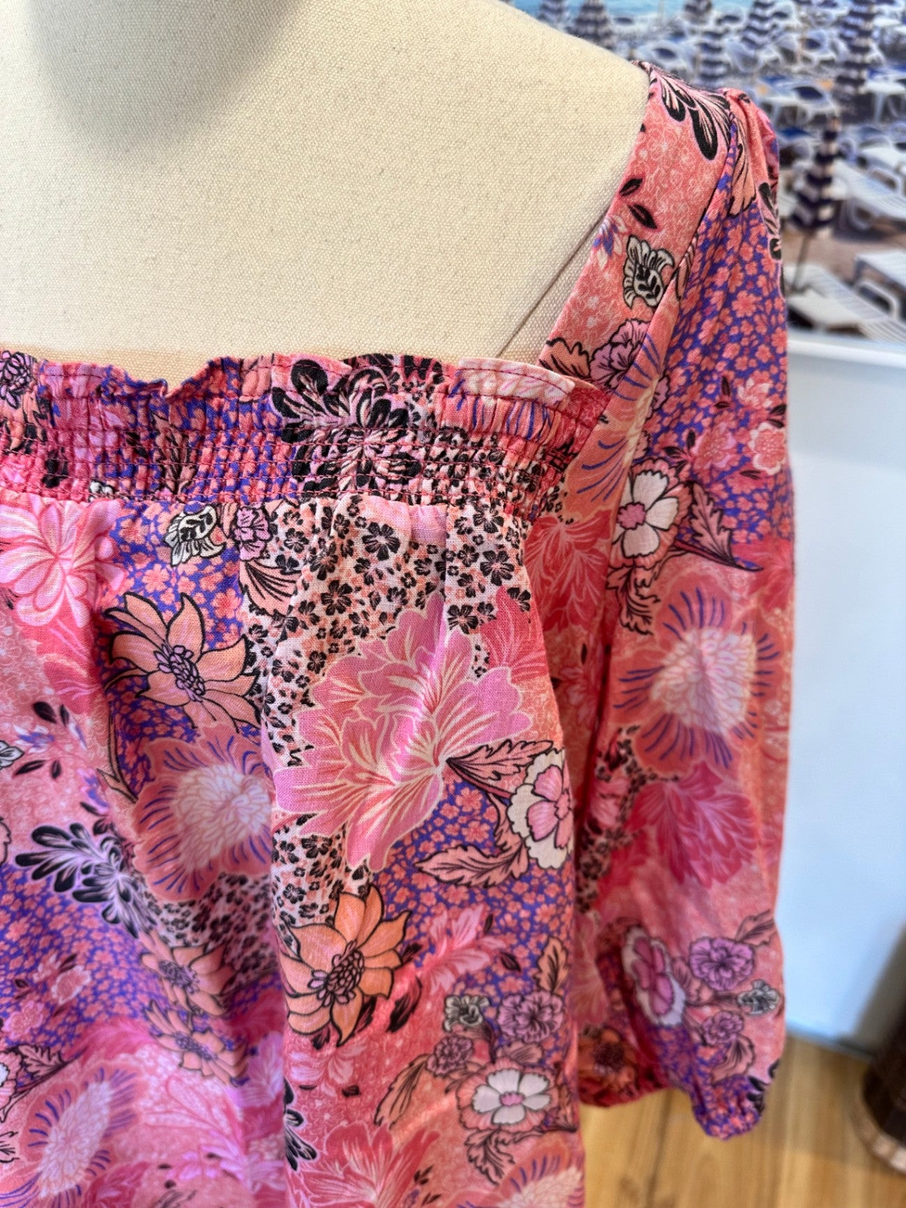 [SALE] Just Jeans - Bohemian Blouse - Linen Blend - Size 16 - Pink