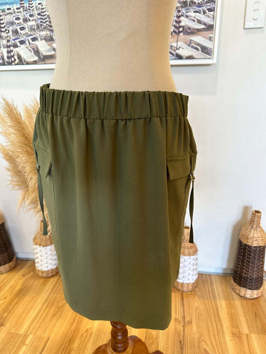 [SALE] Papaya -Mini Skirt - Size 12 - Army Green