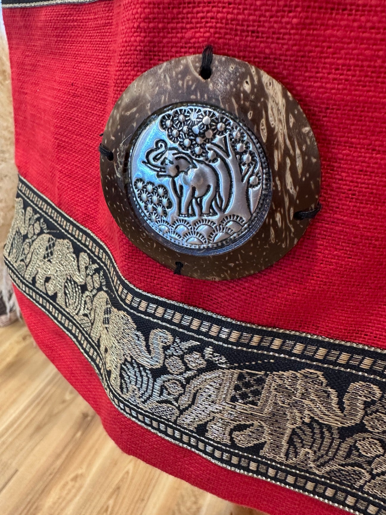 [SALE] Handbag - Red w Elephants