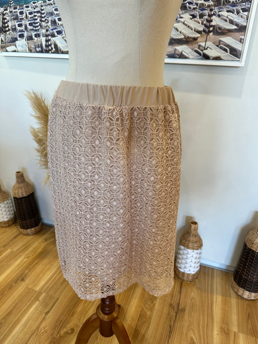 [SALE] Adiya - Lace Skirt - Medium - Beige