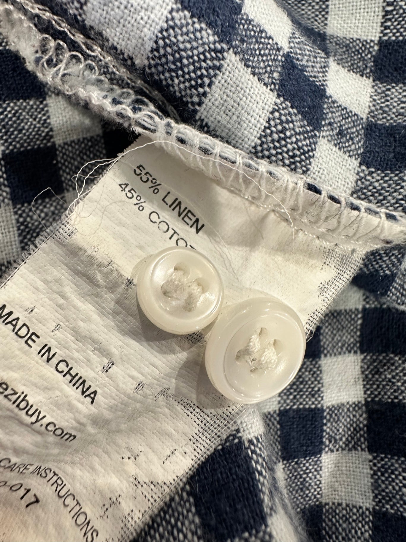 [SALE] South Cape - Linen / Cotton - Shirt - Medium / Large - Black and white checkered