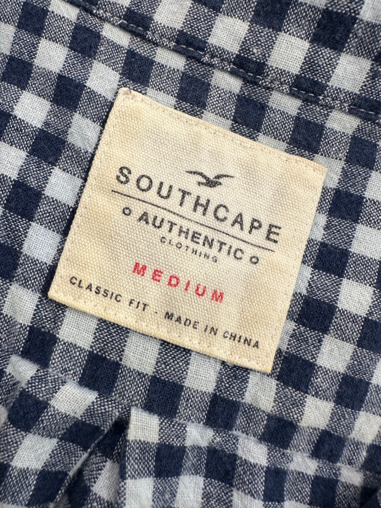 [SALE] South Cape - Linen / Cotton - Shirt - Medium / Large - Black and white checkered
