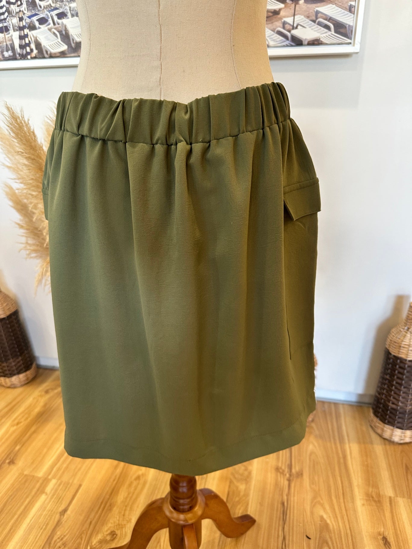 [SALE] Papaya -Mini Skirt - Size 12 - Army Green