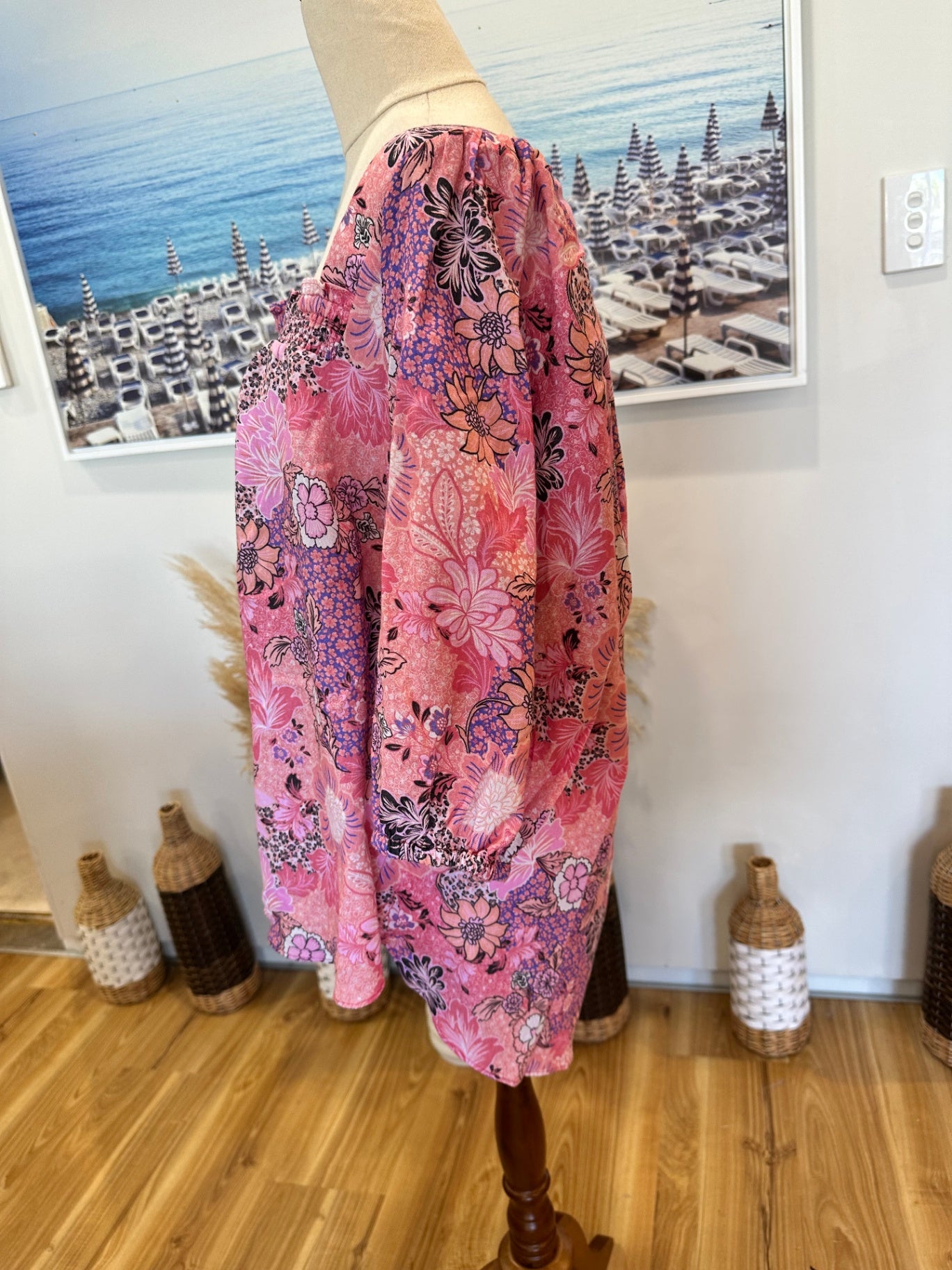 [SALE] Just Jeans - Bohemian Blouse - Linen Blend - Size 16 - Pink