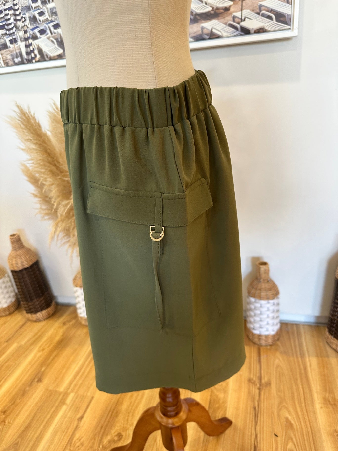 [SALE] Papaya -Mini Skirt - Size 12 - Army Green