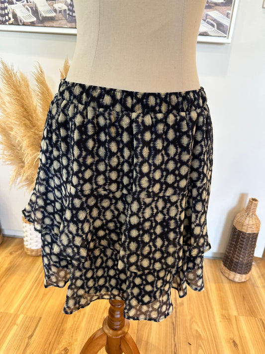 [SALE] Papaya - Mini Skirt - Size 12 - Navy + Taupe