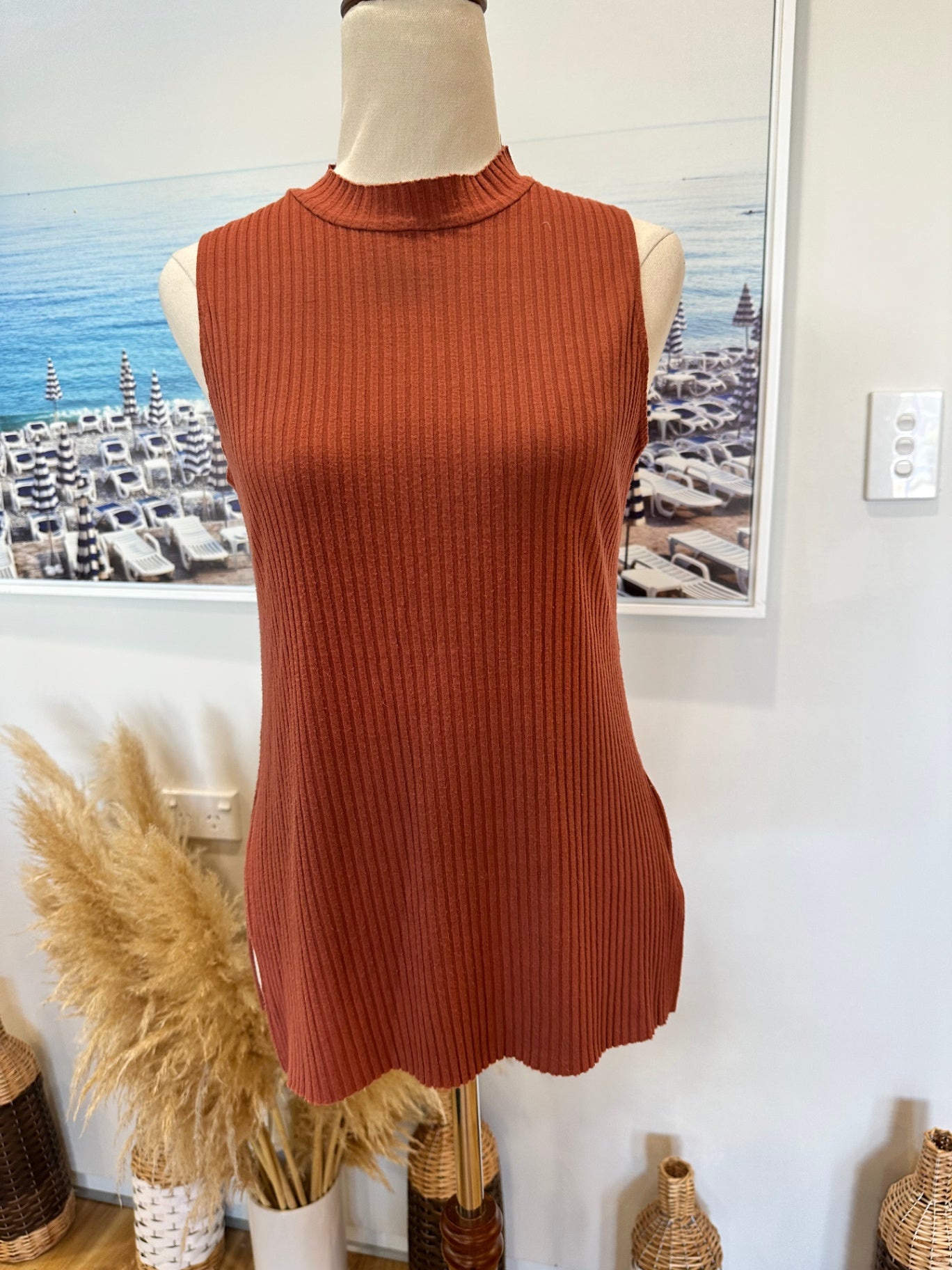 [SALE] Two Piece Loungewear Set - Cale - Made in Canada - Small - Rust