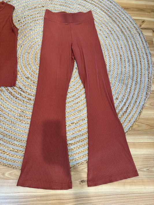 [SALE] Two Piece Loungewear Set - Cale - Made in Canada - Small - Rust