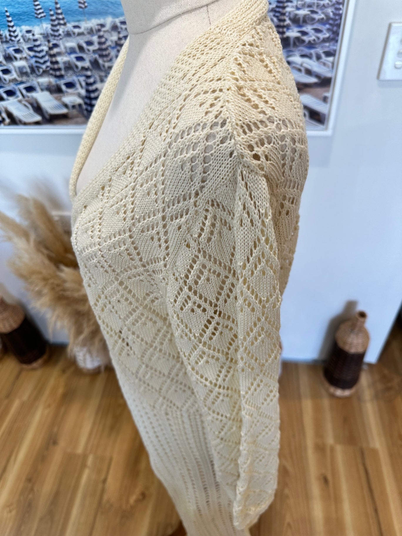 Bohemian Longline Cardigan - Medium - Cream