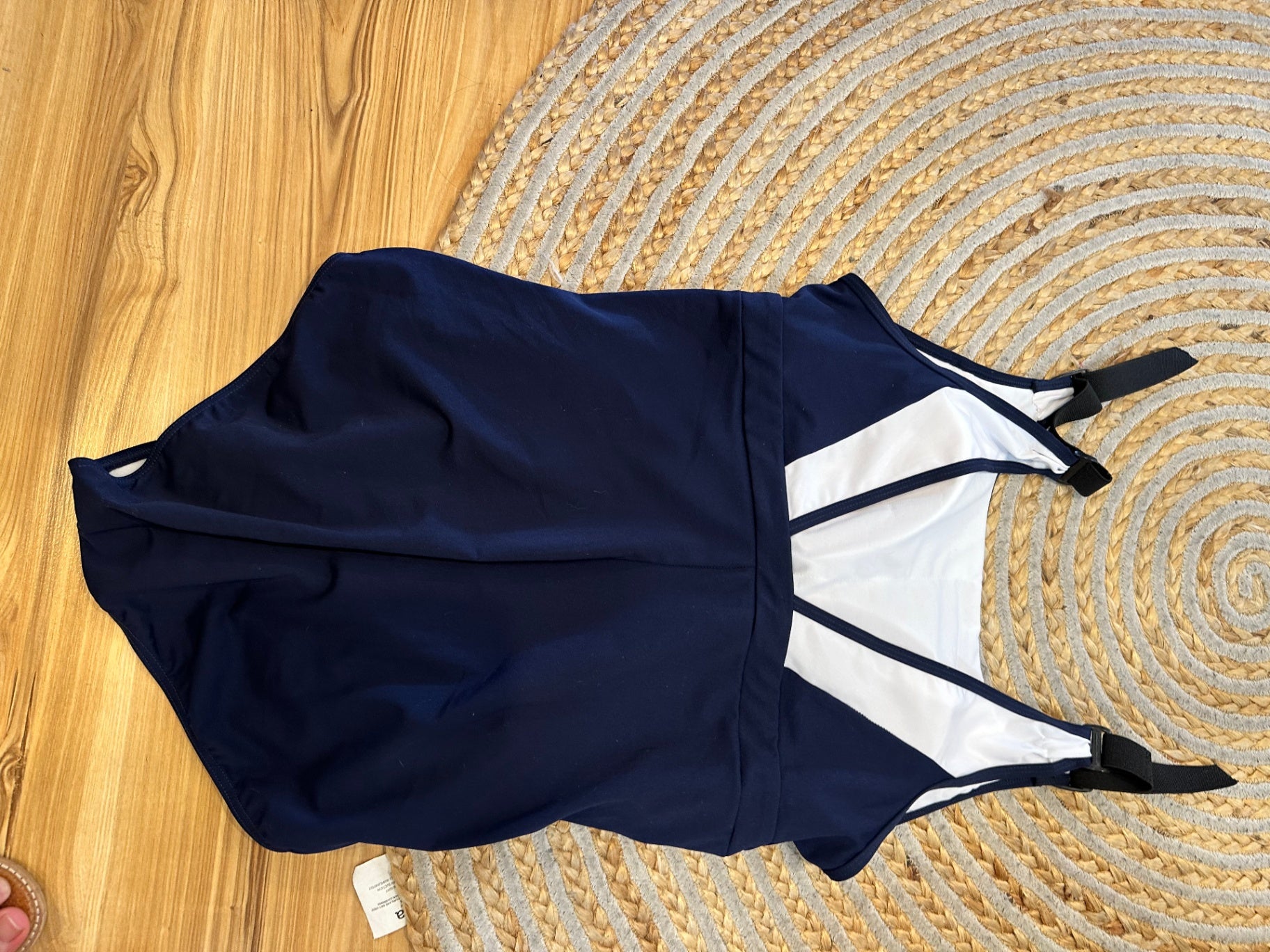 [SALE] Swimsuit - Size 18 - Navy and white