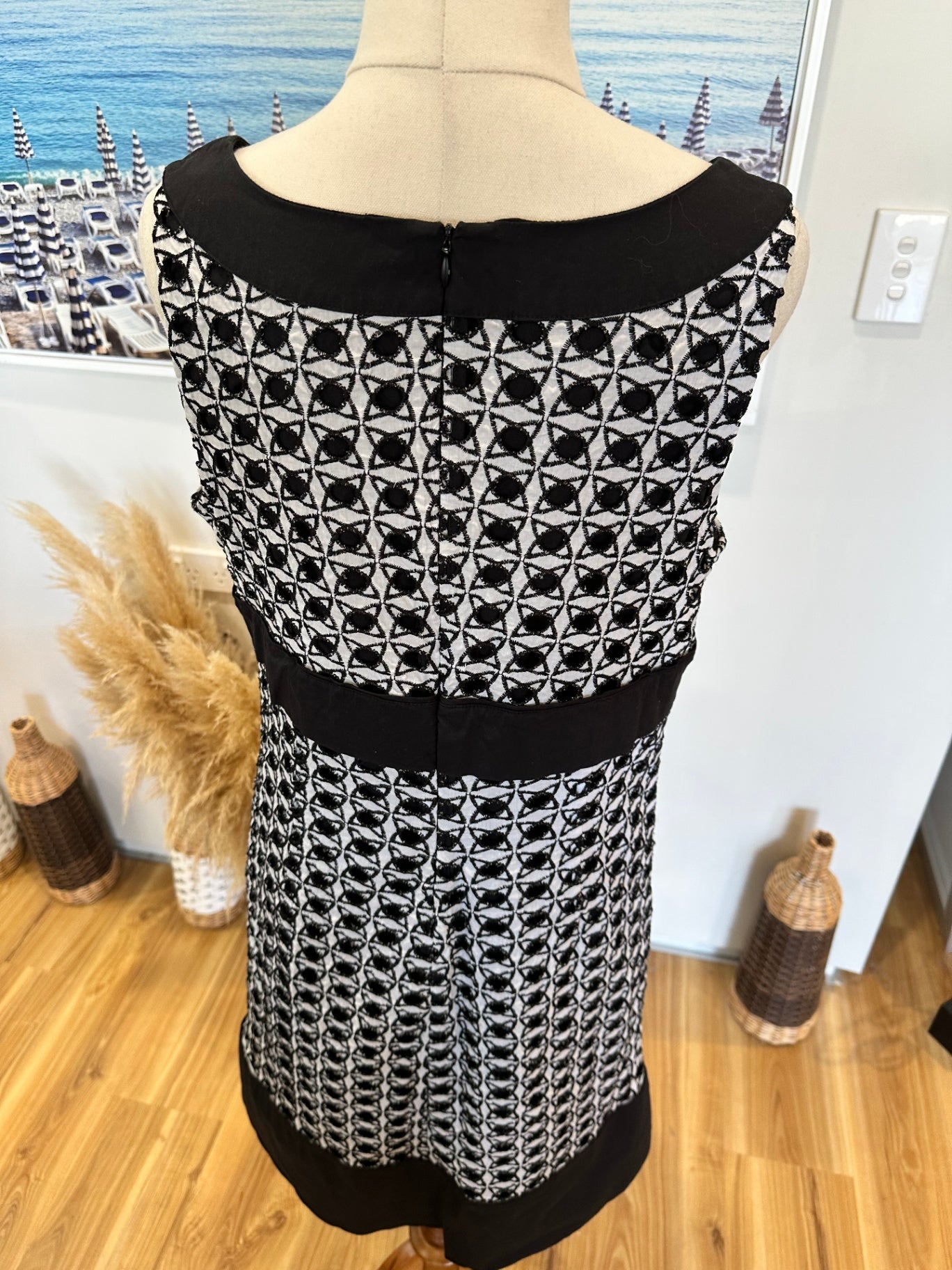 [SALE] Jacqui-E - Rockabilly Dress - Size 12 - Black and White