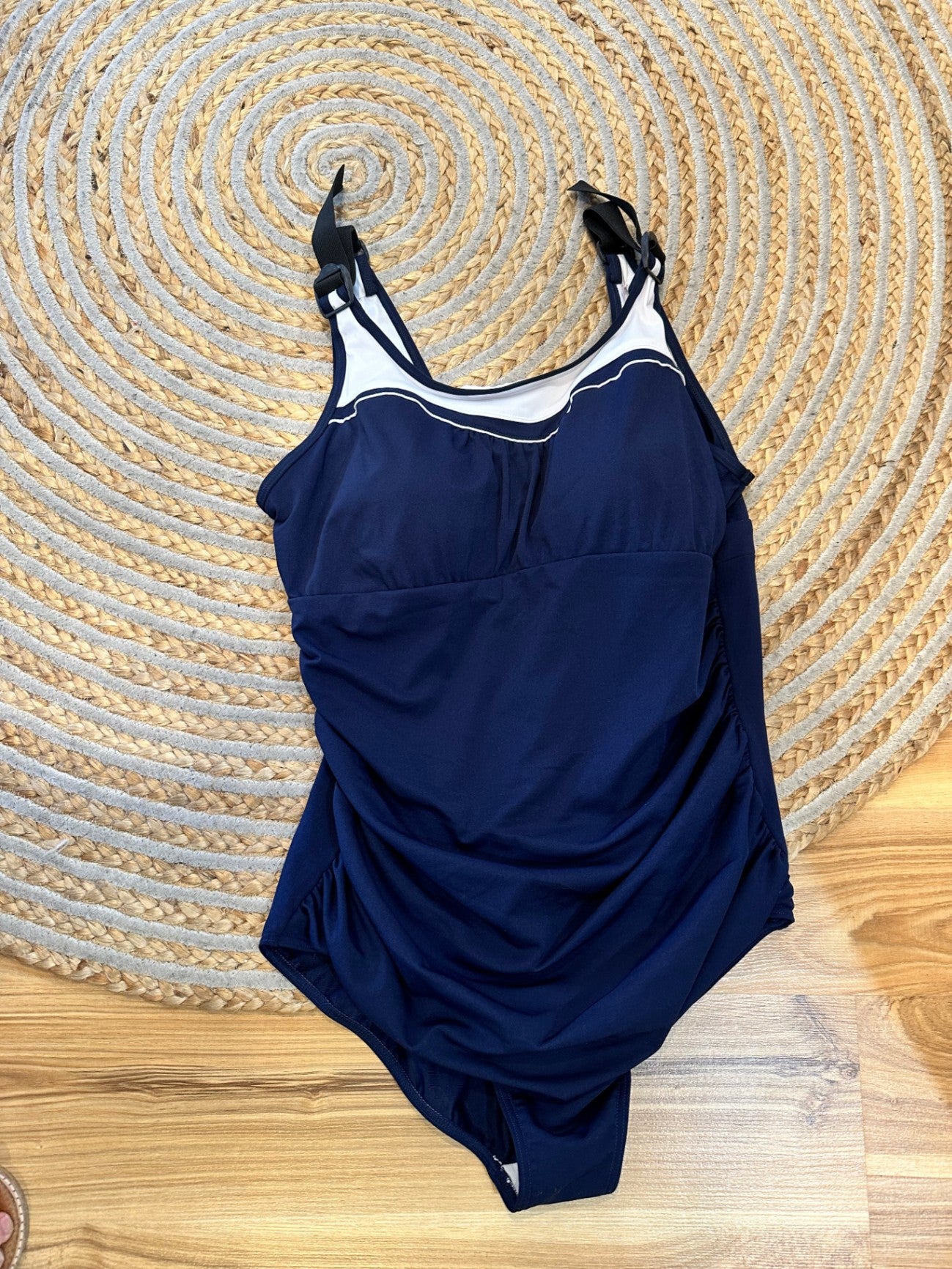 [SALE] Swimsuit - Size 18 - Navy and white
