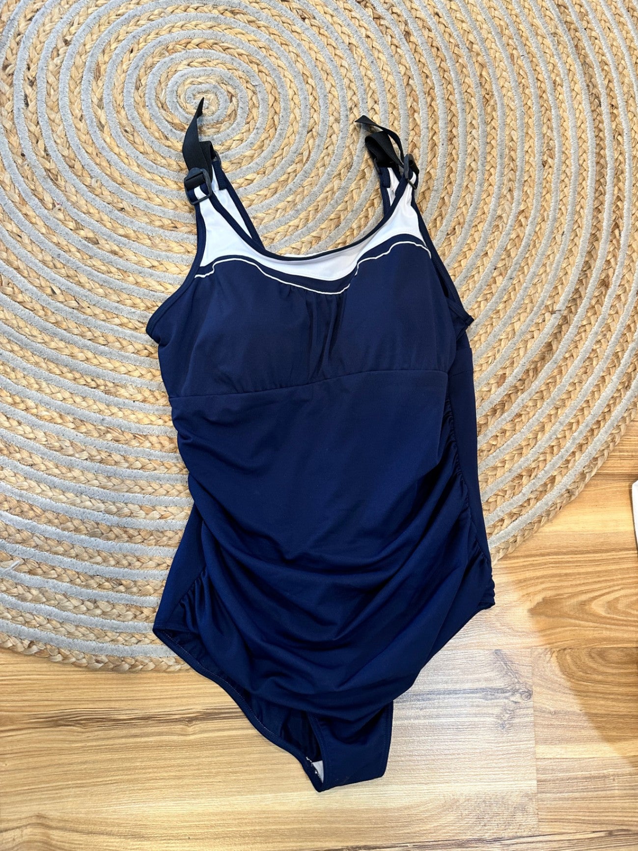 [SALE] Swimsuit - Size 18 - Navy and white