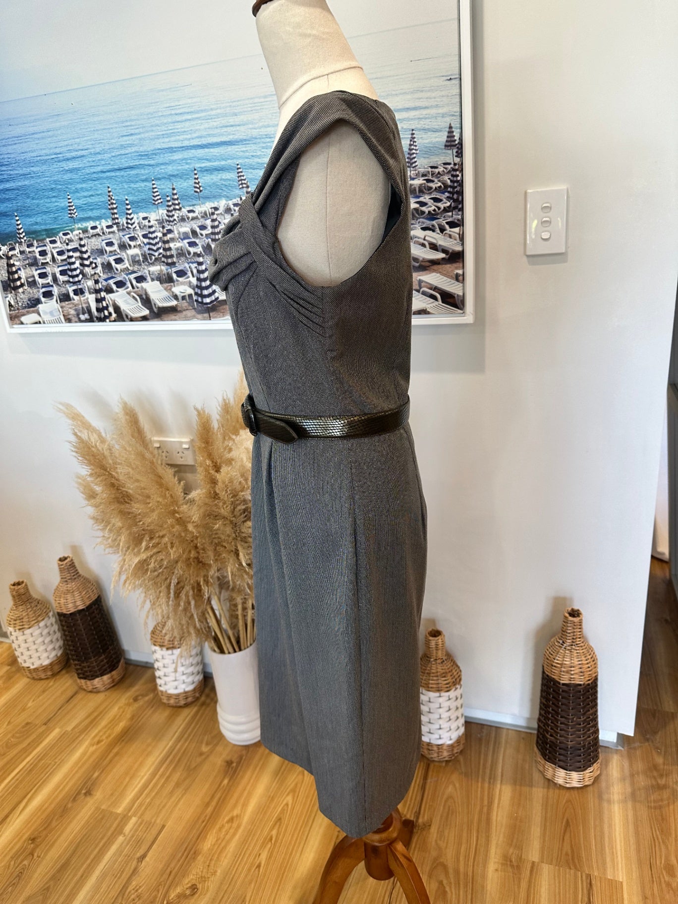 [SALE] Veronika Maine - Rockabilly Dress with Gunmetal Belt - Size 10