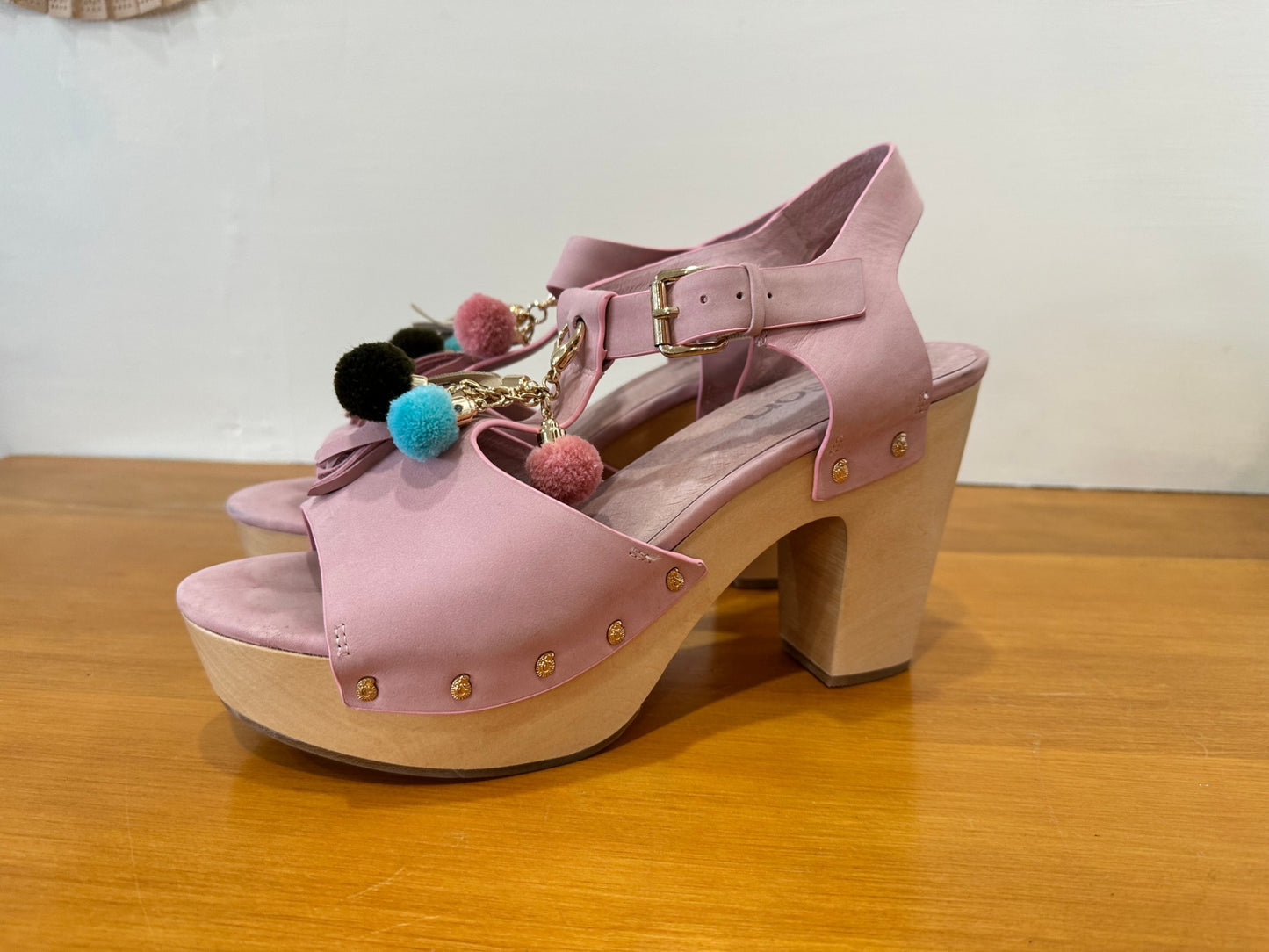 [SALE] Miss Wilson - Pink / Timber Heels - Size EU 41 - Pink - RRP $349