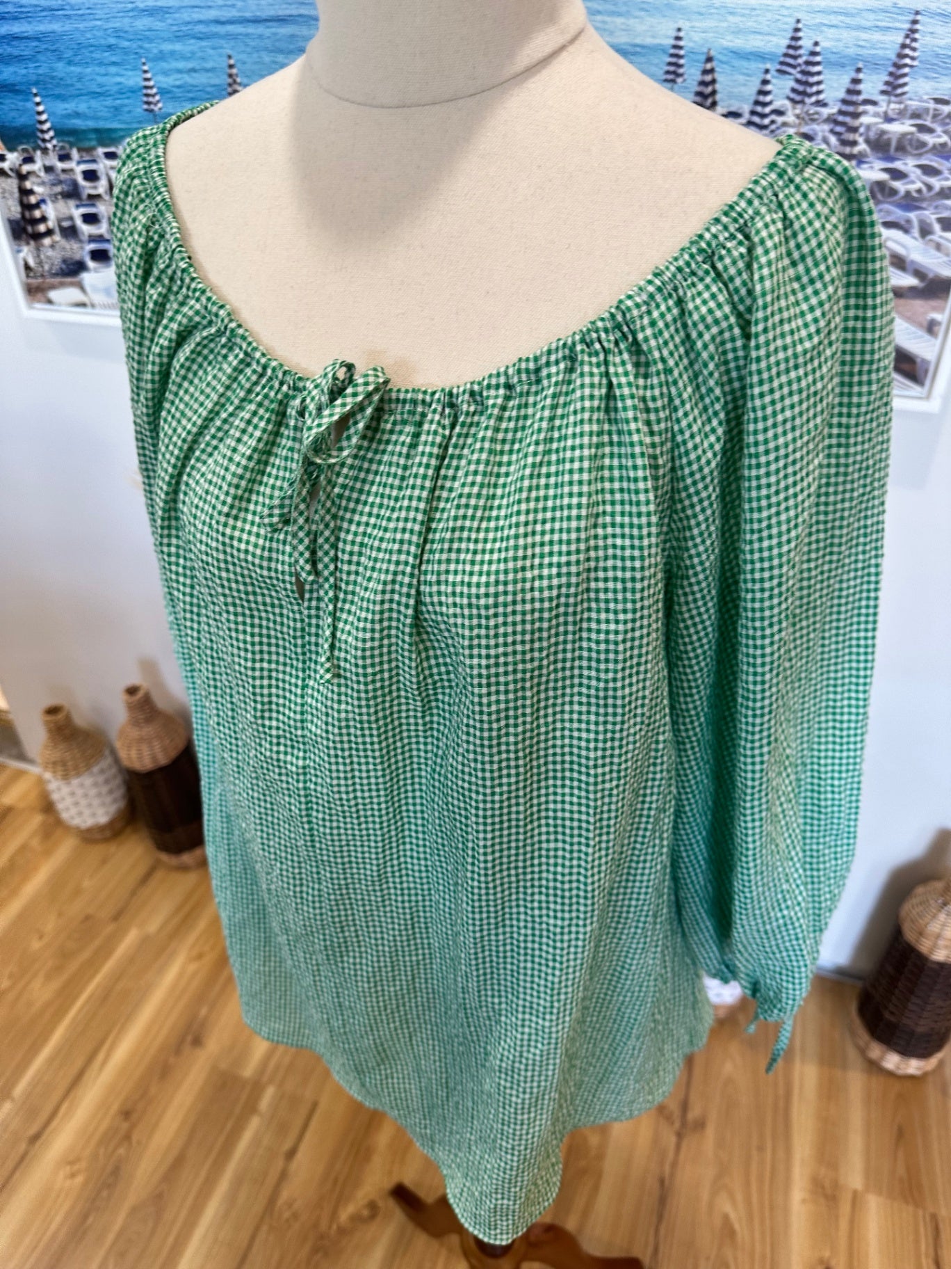 [SALE] Blouse - Size 10 - Green Gingham