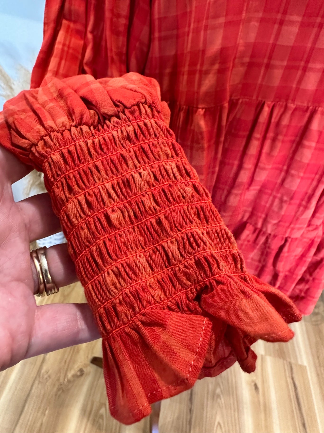 Whistle Blouse - Small / Medium - Orange Checks