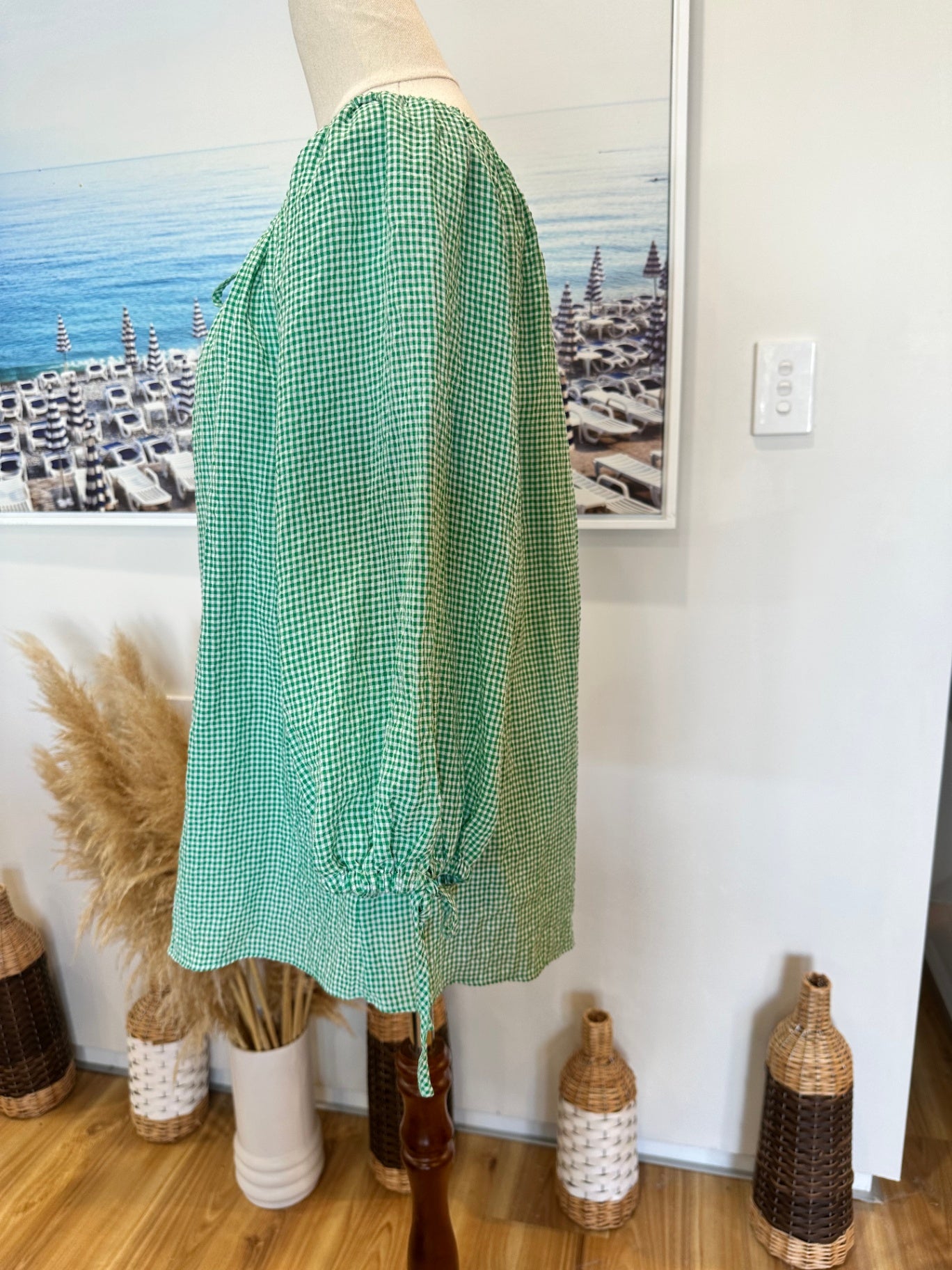 [SALE] Blouse - Size 10 - Green Gingham