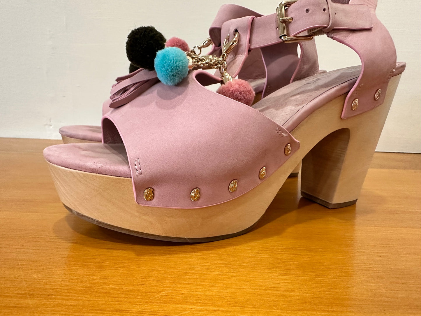 [SALE] Miss Wilson - Pink / Timber Heels - Size EU 41 - Pink - RRP $349
