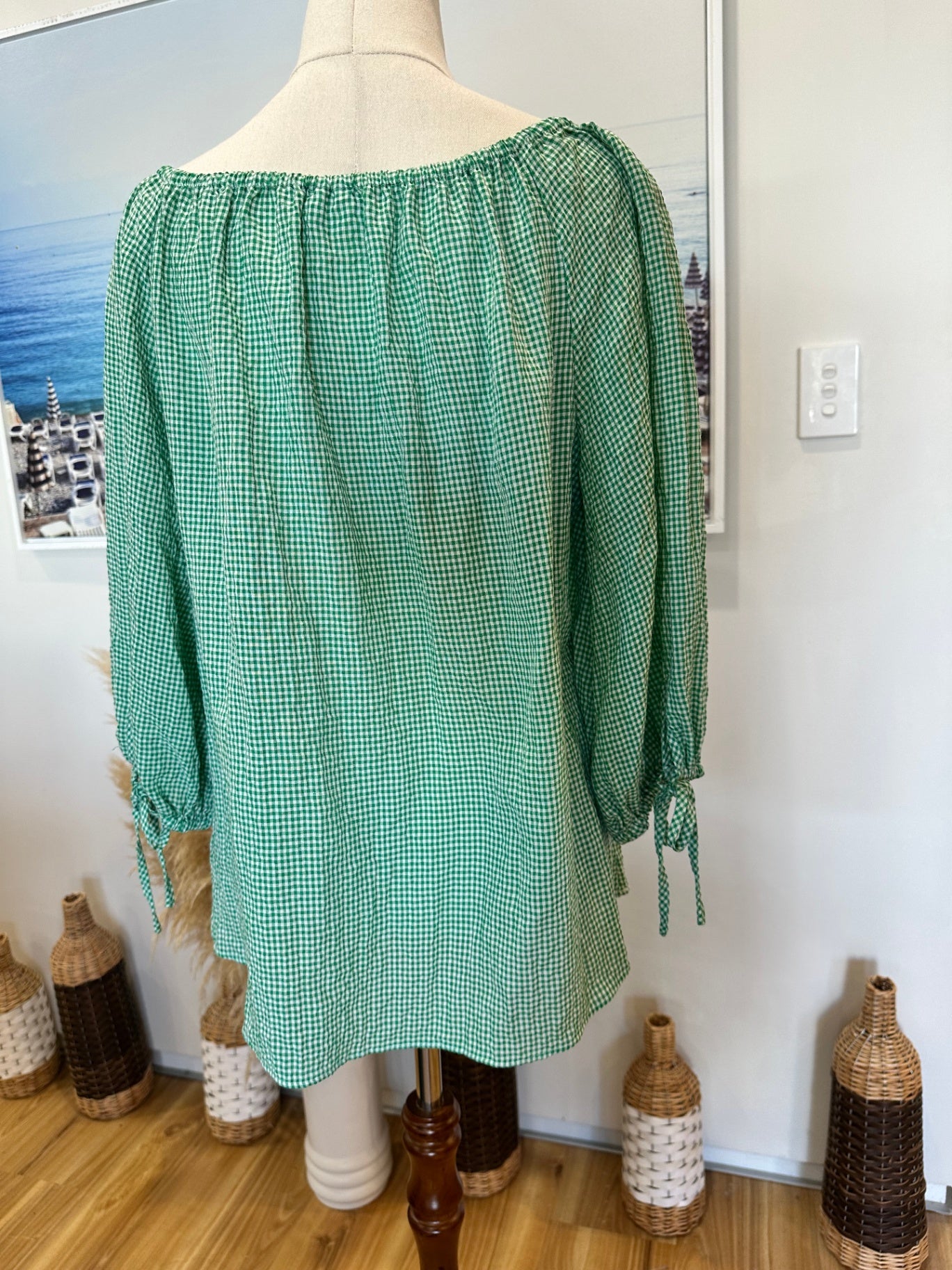 [SALE] Blouse - Size 10 - Green Gingham