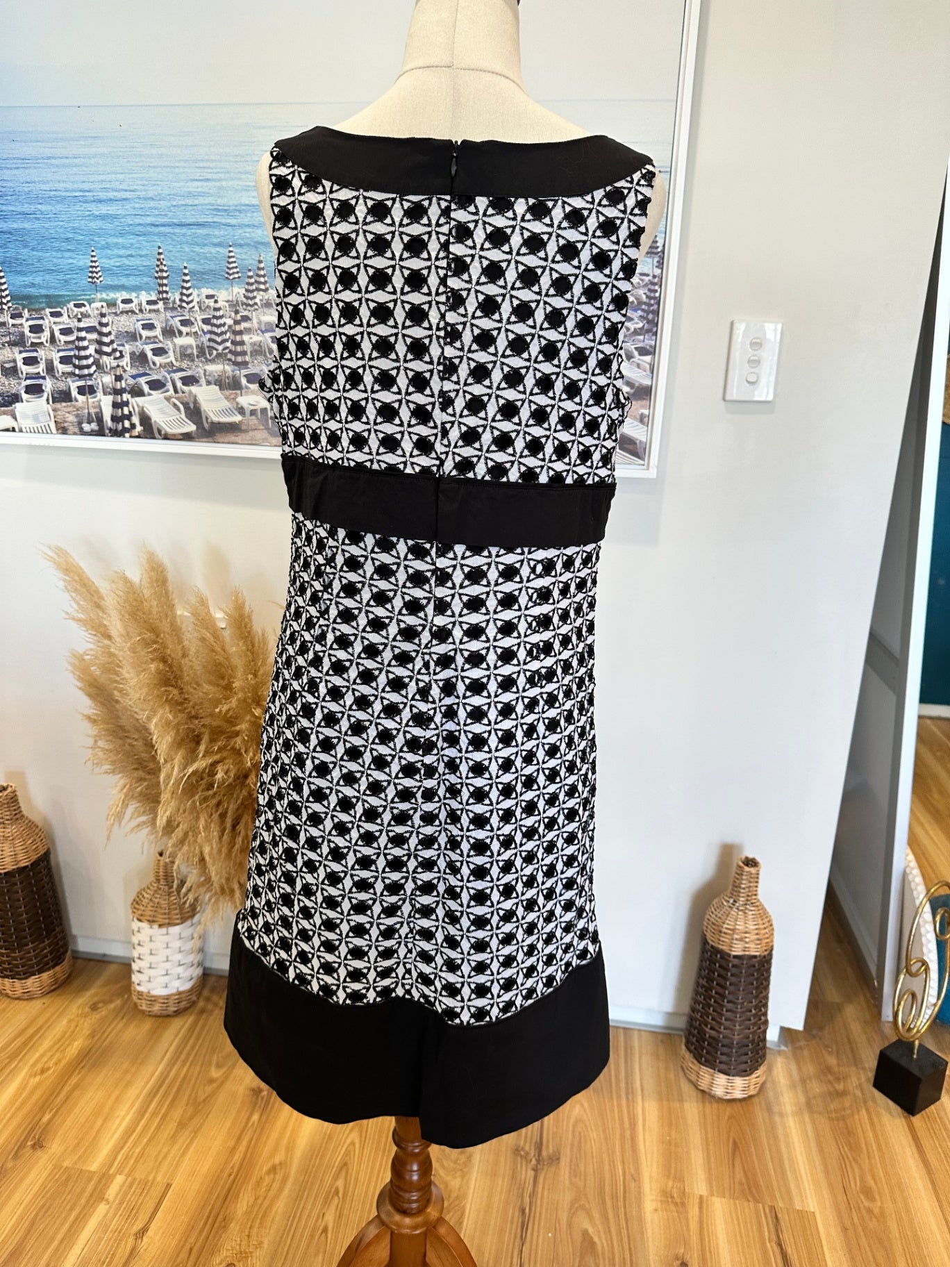 [SALE] Jacqui-E - Rockabilly Dress - Size 12 - Black and White