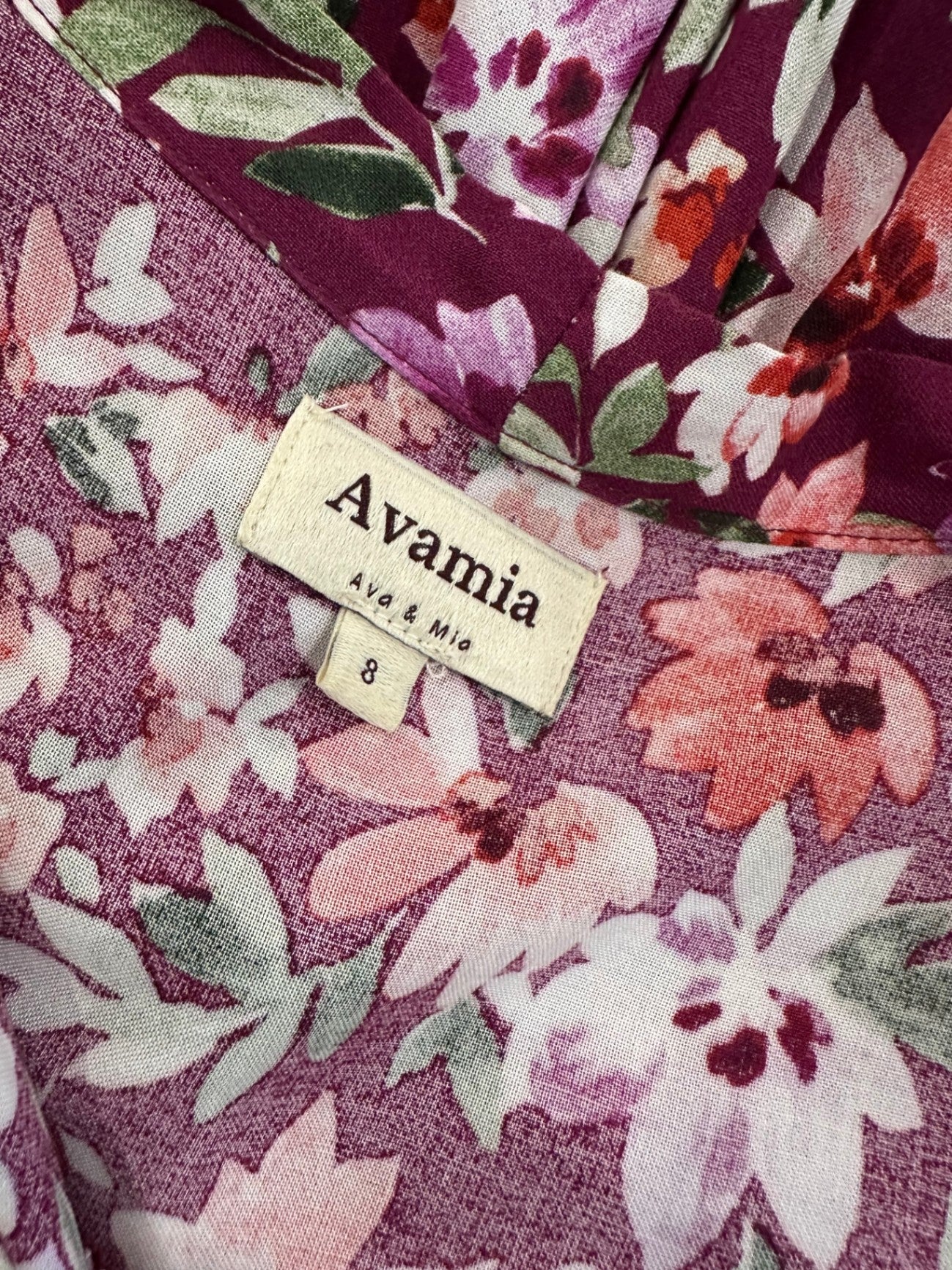 [SALE] Ava + Mia - Bohemian Maxi Dress - Size 8 - Purple w Flowers