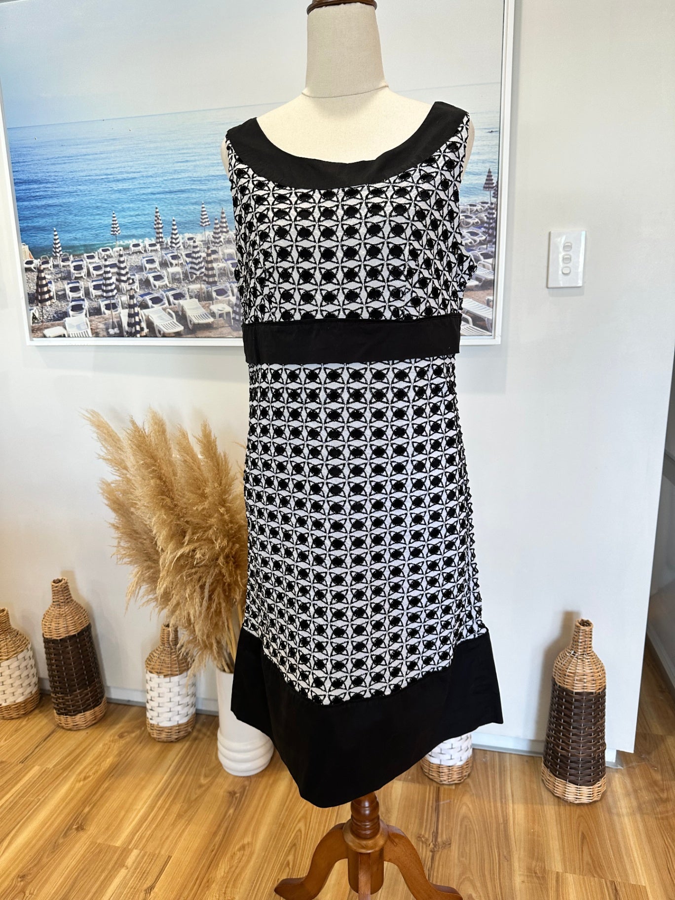 [SALE] Jacqui-E - Rockabilly Dress - Size 12 - Black and White