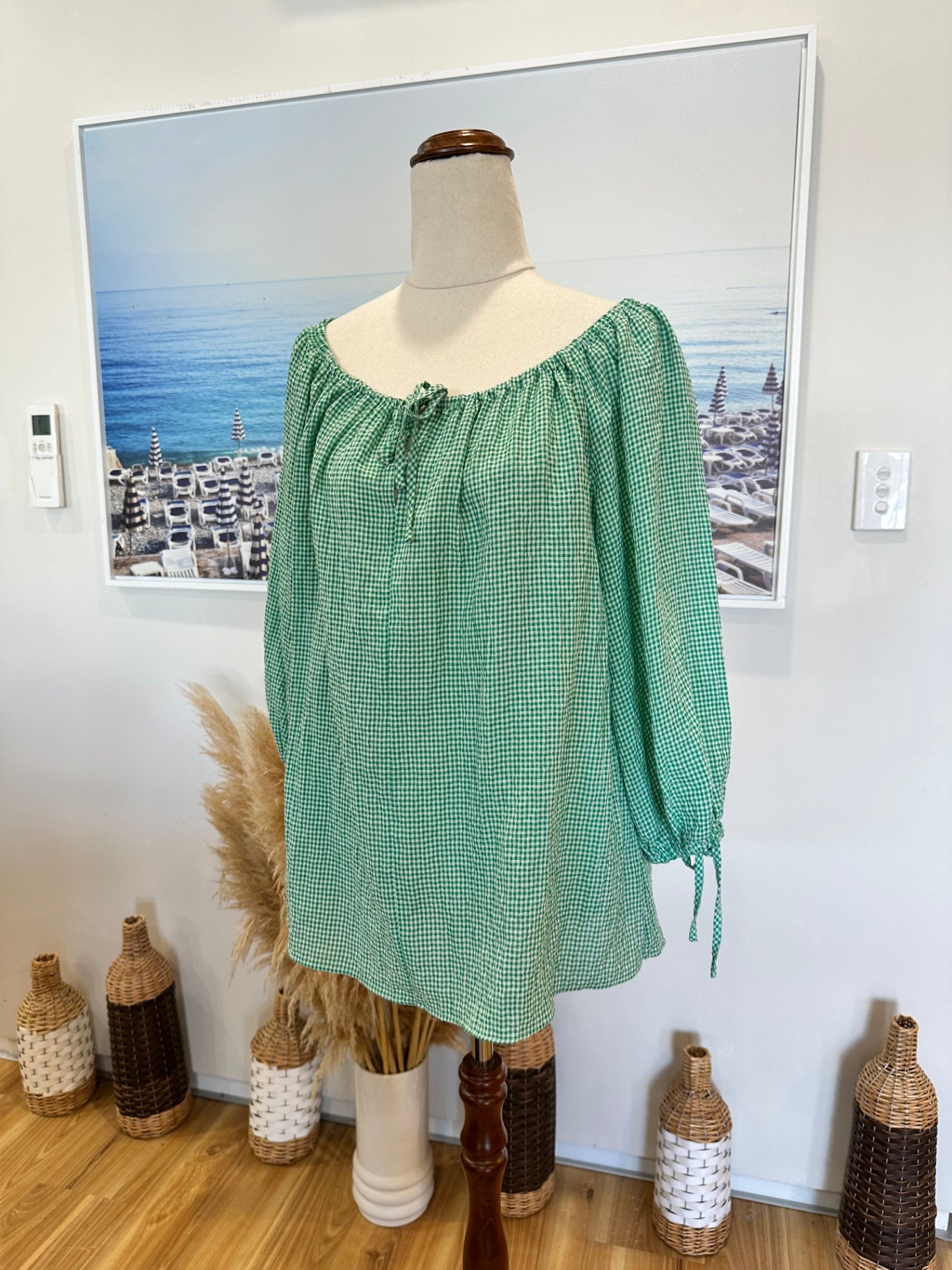 [SALE] Blouse - Size 10 - Green Gingham