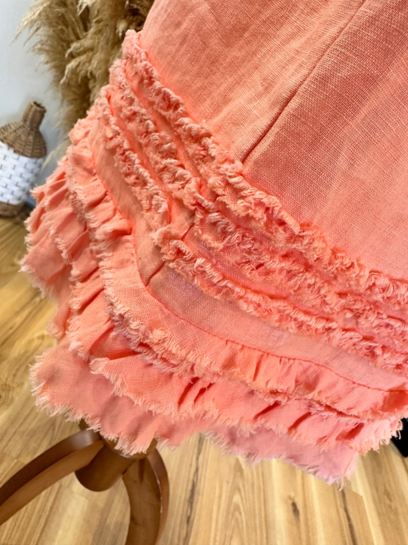 100% Linen - Gordon Smith - Skirt - Size 10 Peach
