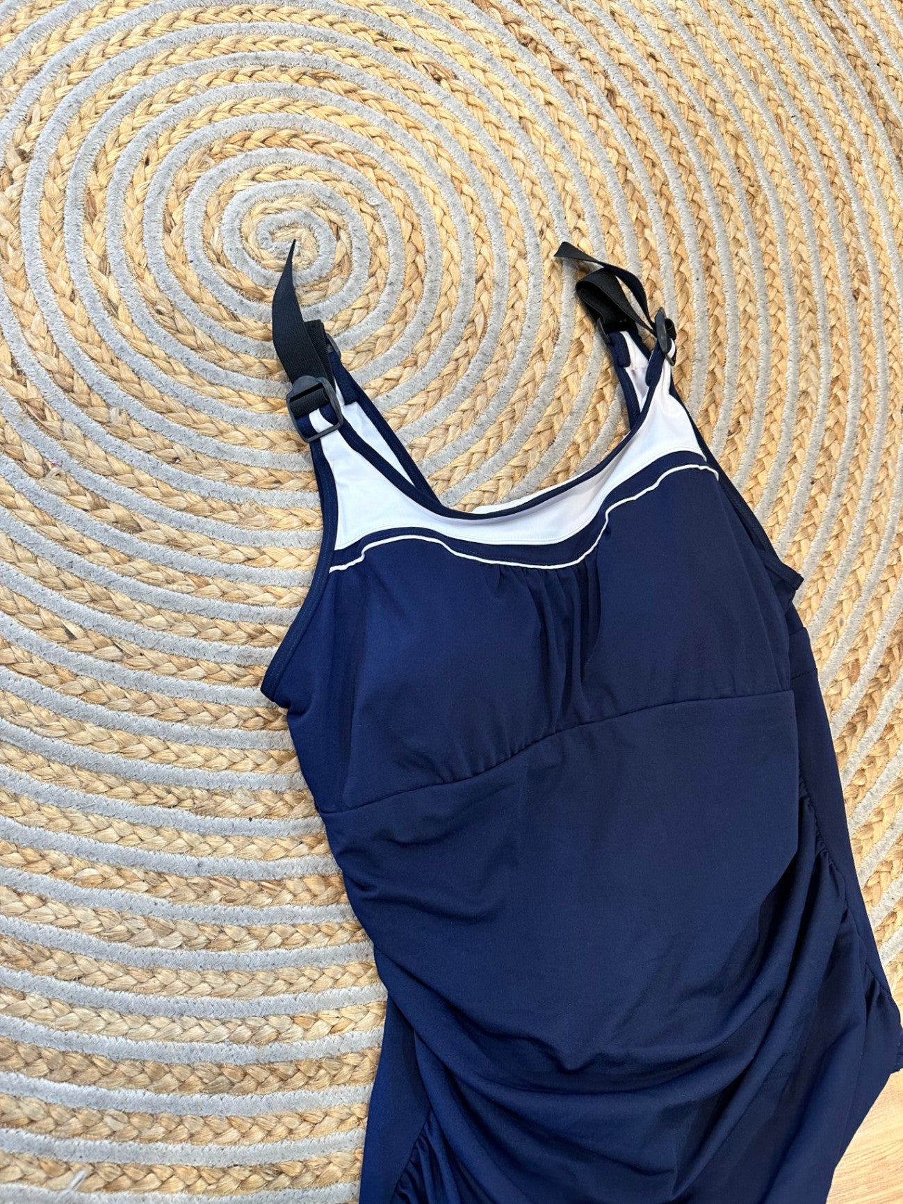 [SALE] Swimsuit - Size 18 - Navy and white