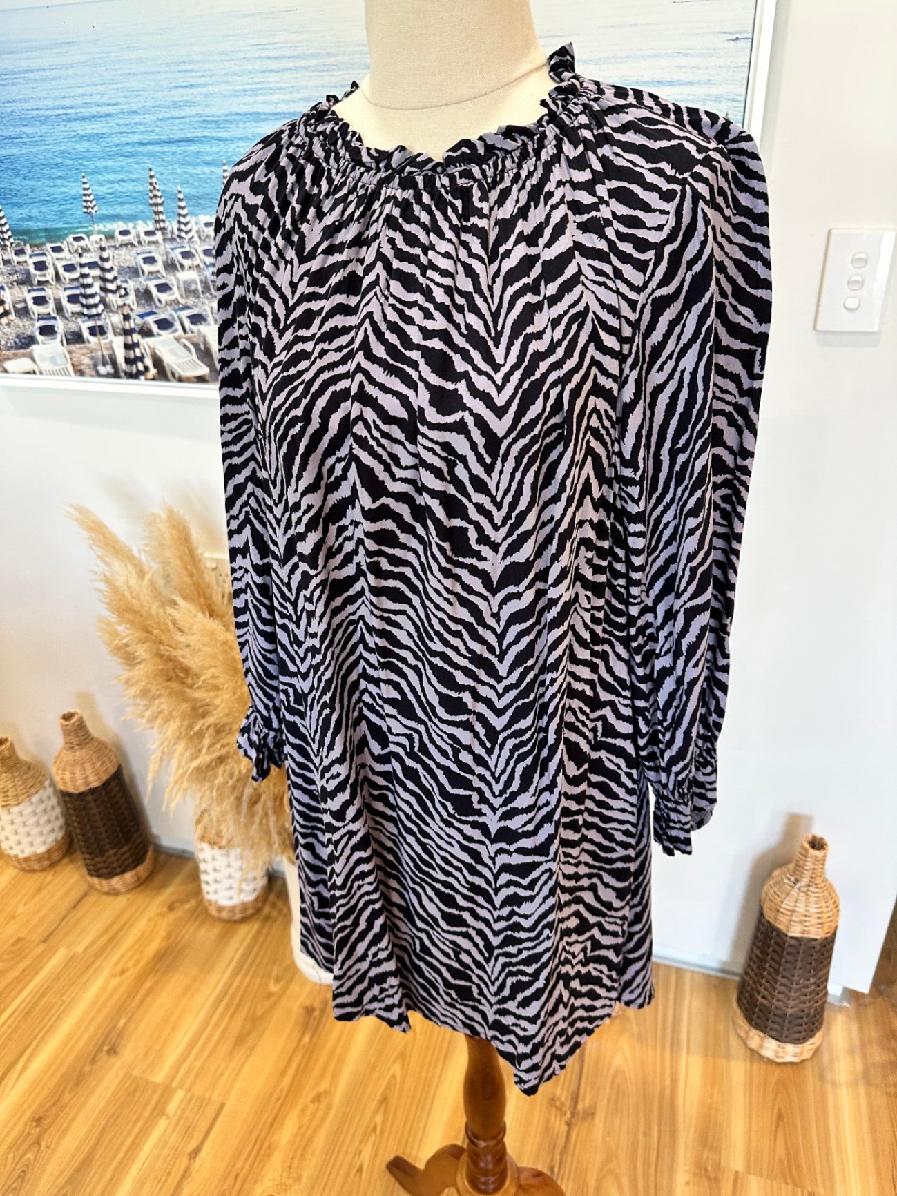 [SALE] Top - Small / Medium - Purple / Black Zebra Print