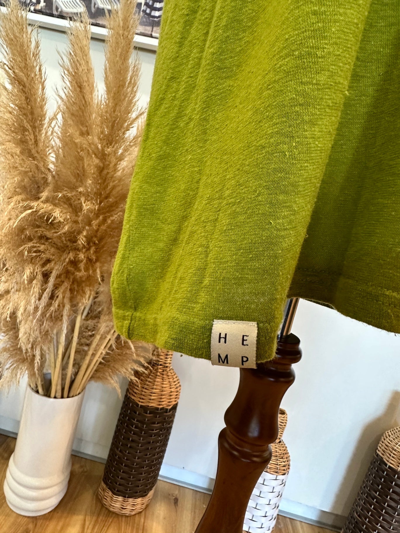 [SALE] Cosmic Hemp T-Shirt - Hemp / Bamboo Blend - Medium - Lime Green