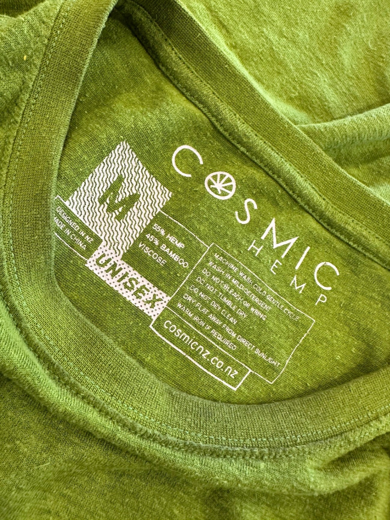 [SALE] Cosmic Hemp T-Shirt - Hemp / Bamboo Blend - Medium - Lime Green