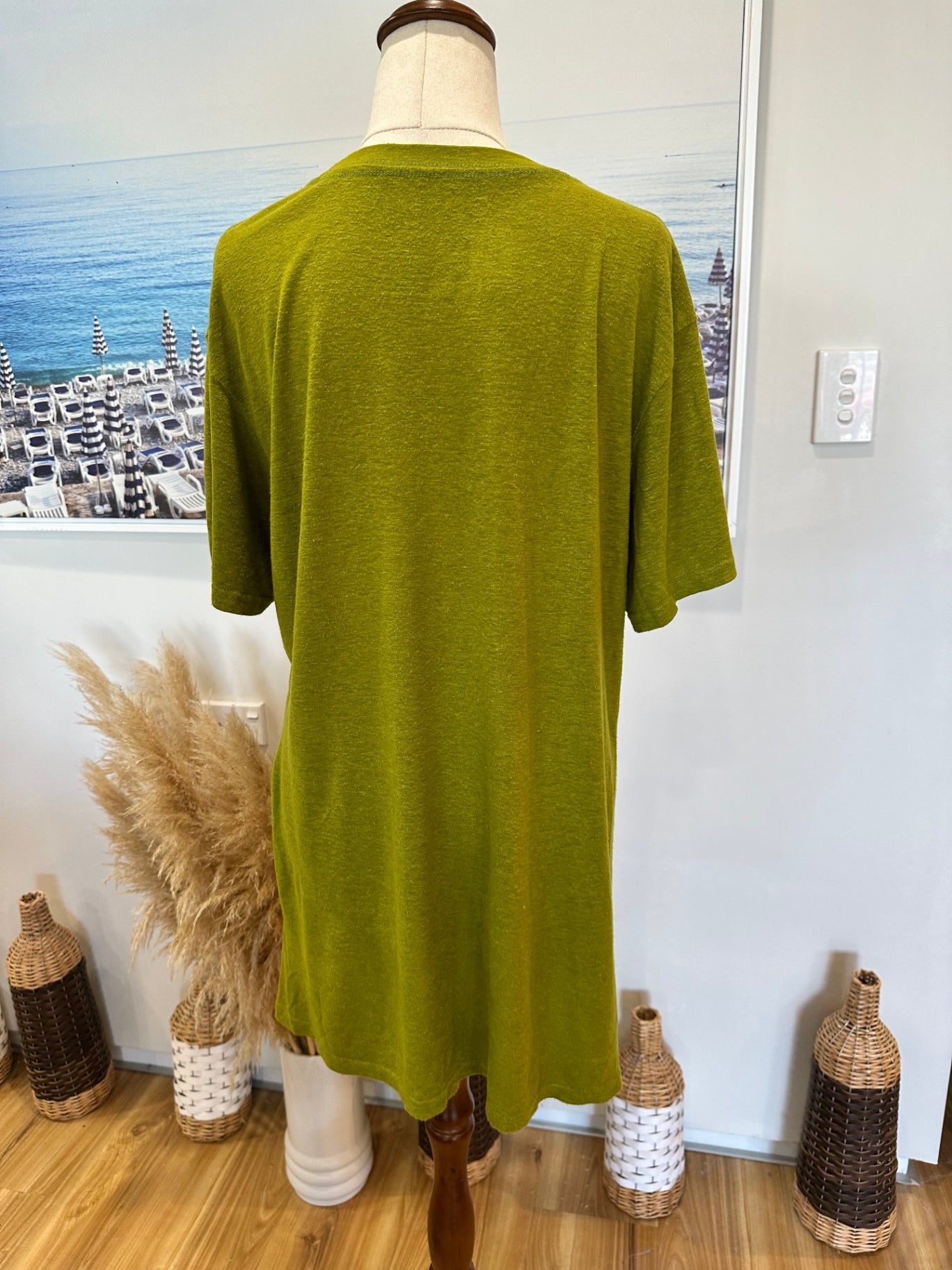 [SALE] Cosmic Hemp T-Shirt - Hemp / Bamboo Blend - Medium - Lime Green