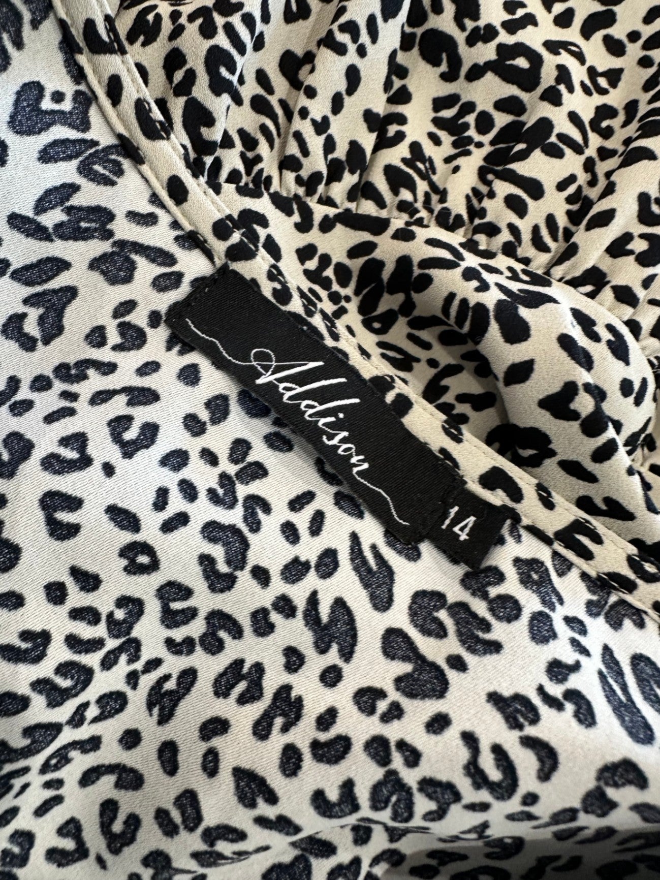 [SALE] Addison Dress - Size 14 - Beige and black leopard print