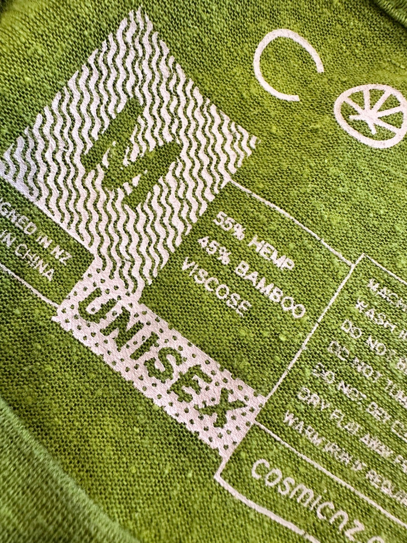 [SALE] Cosmic Hemp T-Shirt - Hemp / Bamboo Blend - Medium - Lime Green