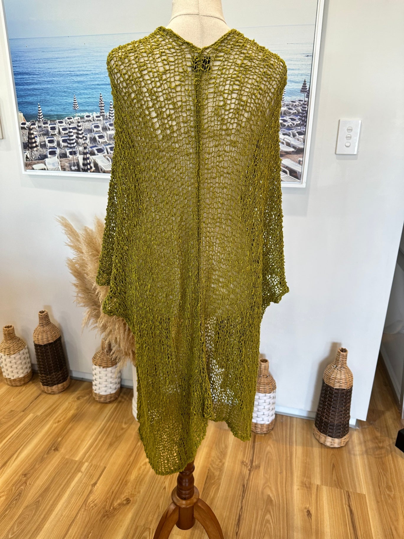 Mariposa - Popcorn Cardigan - One Size - Lime Green